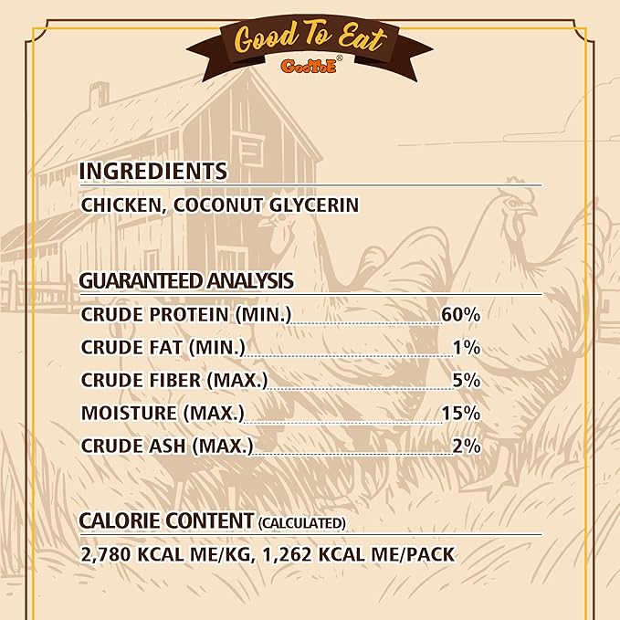 Gootoe Soft Chicken Sticks 1 lb, All Natural, Hypoallergenic & Grain-Free, High-Protein, Healthy & Easily Digestible, Soft Texture, Resealable
