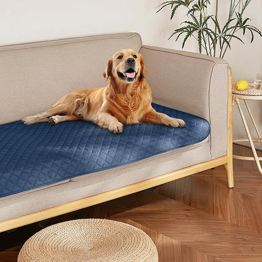 NICETOWN Couch Cover for Dogs, Waterproof Blanket for Sofa Furniture Protector for Pets Dog Hair Repellent Blanket Reversible Mats for Car, 1 Piece, 30 x 70 inch, Navy/Stone Blue