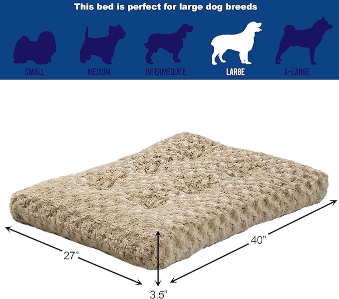 MidWest Homes for Pets Deluxe Dog Beds | Super Plush Dog & Cat Beds Ideal for Dog Crates | Machine Wash & Dryer Friendly, 1-Year Warranty