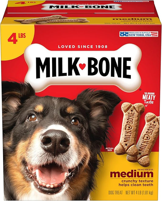 Milk-Bone Original Biscuits, Medium Dog Treats, 4 Pound Box
