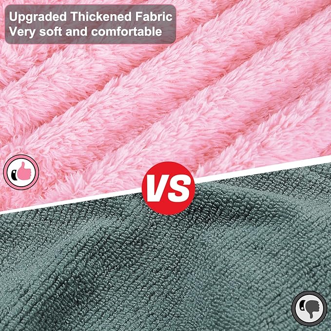 Bienbee Dog Bathrobe, Quick Drying Super Absorbent Dog Robes for After Bath, Warm Keeping Dogs Towel, Dogs Bath Supplies, Pink S