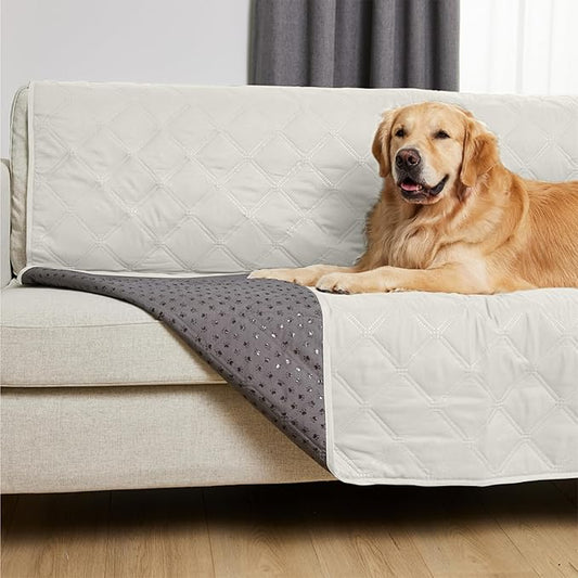 GORILLA GRIP Waterproof Dog Bed Cover 82x82, Pet Blanket for Furniture, Sofa, Couch, Crate, Car, Sofa Throw Essential for Cats and Dogs, Tear and Slip Resistant Leakproof Cushion Cover, Light Taupe