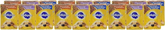 PEDIGREE CHOPPED GROUND DINNER Adult Soft Wet Dog Food Variety Pack, 3.5 Ounce - 18 Count (Pack of 1)