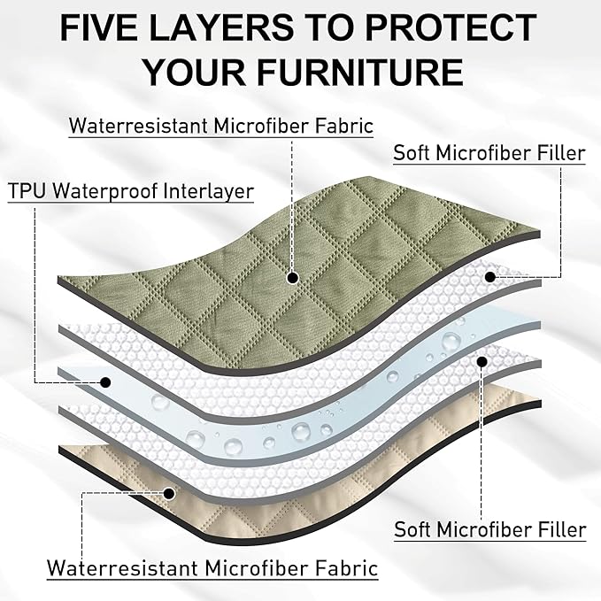 NICETOWN 100% Waterproof Dog Blanket Sofa Covers Couch Cover for Pets Cats Furniture Protector Dog Travel Bed Reversible Washable Mat for Car Floor, 82" W x 82" L, 1 Panel, Beige/Khaki