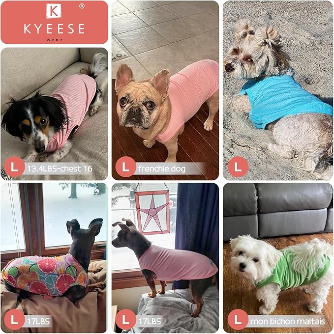 KYEESE 2 Pack Dog Shirts Hawaii Quick Dry Lightweight with Reflective Label Tank Top Sleeveless Dog Vest for Small Dogs Sun-Blocking Great for Summer Flamingo Pattern, Large