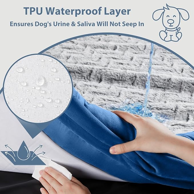 WNPETHOME Washable XXXXL Dog Bed, Orthopedic Sofa with Removable & Waterproof Cover, Extra Large Couch with Bolster Sides for Sleeping, Giant Size