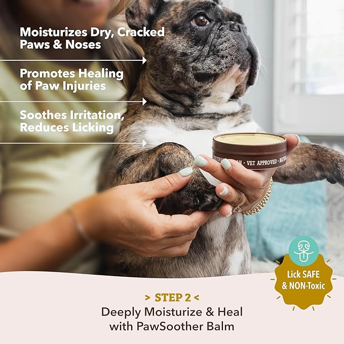 Natural Dog Company Paw Soother Balm & Wax for Dogs, Moisturizing Relief for Dry, Cracked Paws, Lick-Safe, Repairs & Heals, Protects Against Extreme Weather, Coconut Oil & Vitamin E, 0.15oz Stick