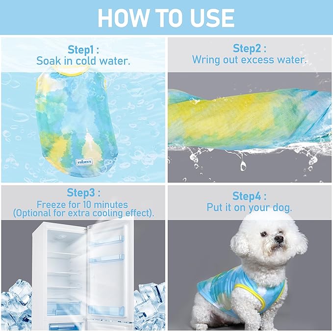 KYEESE 2 Pack Dog Cooling Shirts for Summer Breathable Instant Cooling Dog Vest for Small Dogs Lightweight Sleeveless Vest Soft Quick Dry Puppy Shirt Great for Outdoor Activities