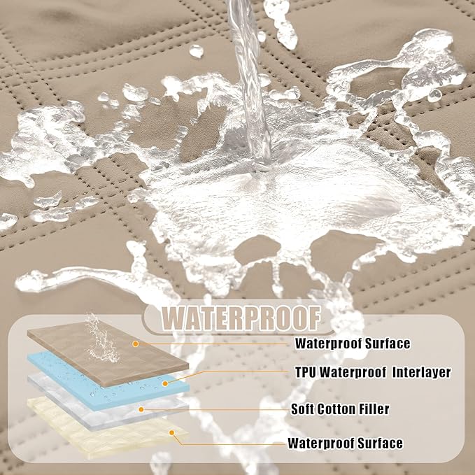 Smiry Waterproof Dog Bed Cover Blanket 30x70, Soft Reversible Pet Blanket, Washable Leakproof Cats Dogs Couch Cover for Sofa, Couch, Furniture, Taupe/Beige