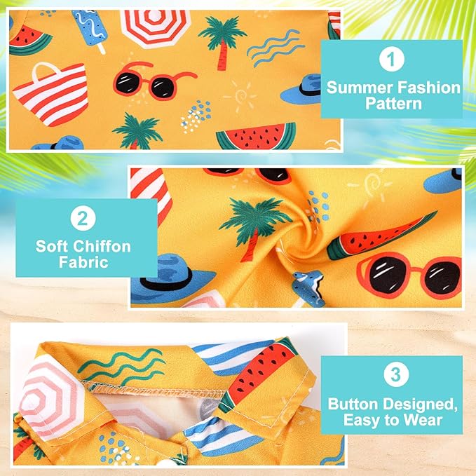 Weewooday 4 Pieces Pet Summer T-Shirts Hawaii Style Floral Pet Dog Shirt Breathable Cool Clothes Beach Seaside Puppy Sweatshirt for Small Puppy(Lovely Style,Large)