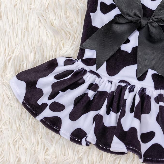 CuteBone Turtleneck Dog Velvet Dress Puppy Skirt Costume Pet Clothes Cat Apparel with Bow Hair Rope for Small Dogs CVD07XS