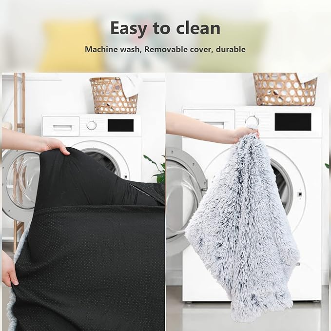 Vonabem XXL Dog Bed Washable, Waterproof Large Pet Bed with Removable Cover, 48 inch Dog Crate Bed for Jumbo XXLarge Dogs, Soft Plush Thick Dog Beds for Sleeping