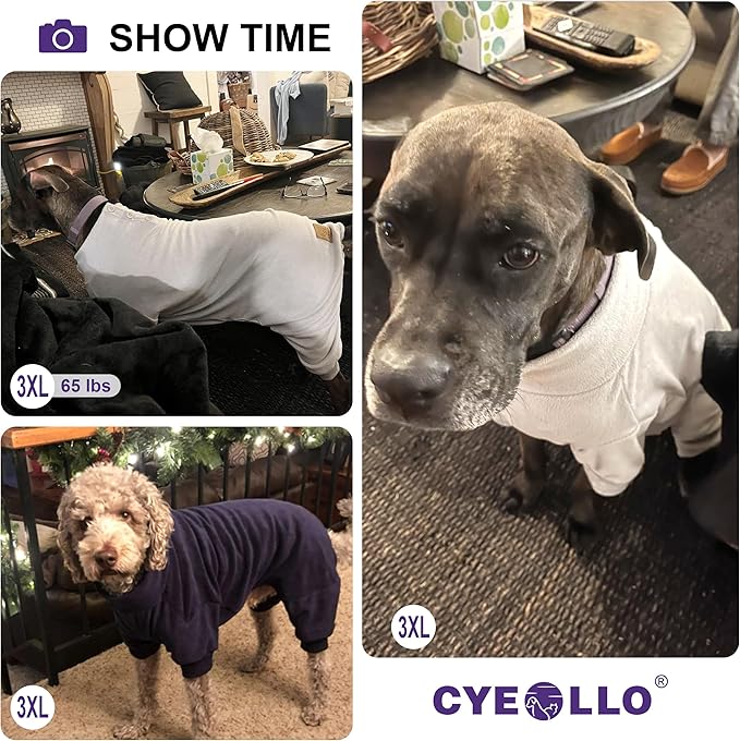 cyeollo Dog Pajamas XXX-Large, Stretchable Fleece Pet Onesie Coat for Large Sized Dogs Warm Doggie Jumpsuit Soft Cold Weather Dog Clothes Outfits, Green XXXL