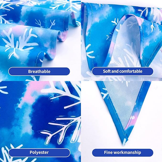 10PCS Dog Bandanas Winter for Medium Breed Dog Snow Forest Ice PineTree Kerchief Triangle Bibs Head Scarves for Boys and Girls Grooming Accessories Costume