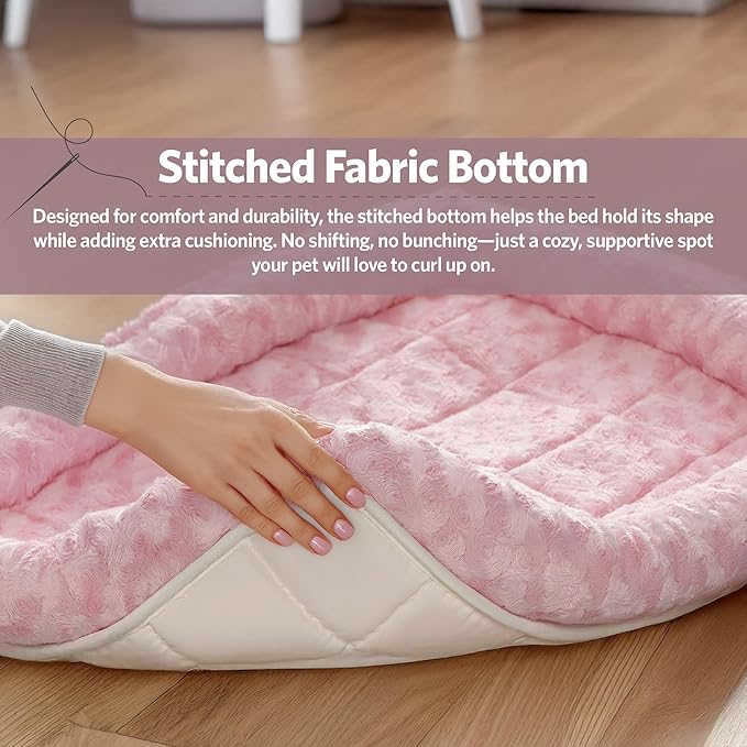 MidWest Homes for Pets Bolster Dog Bed 18L-Inch Pink Dog Bed or Cat Bed w/Comfortable Bolster | Ideal for Toy Dog Breeds & Fits an 18-Inch Dog Crate | Easy Maintenance Machine Wash & Dry