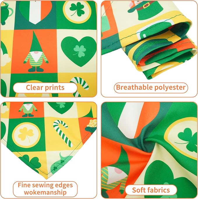 St Patricks Day Dog Bandanas for Small Dog Breed 7 Pcs Doggy Bandanas 18 Inch Adjustable Scarves Puppy Grooming S