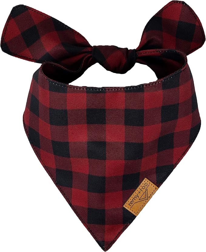 Remy+Roo Small Dog Bandanas - 4 Pack Timeless Set | Premium Durable Adjustable Polyester Fabric | Patented Shape Boy Dog Bandanas | Pack of Bandanas for Dogs