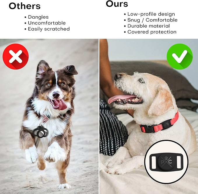 Pup Culture AirTag Dog Collar | Durable & Protective Dog AirTag Holder - Track Your Pet Using Apple AirTag Technology - Dog Collar AirTag Holder -for Dogs and Cats