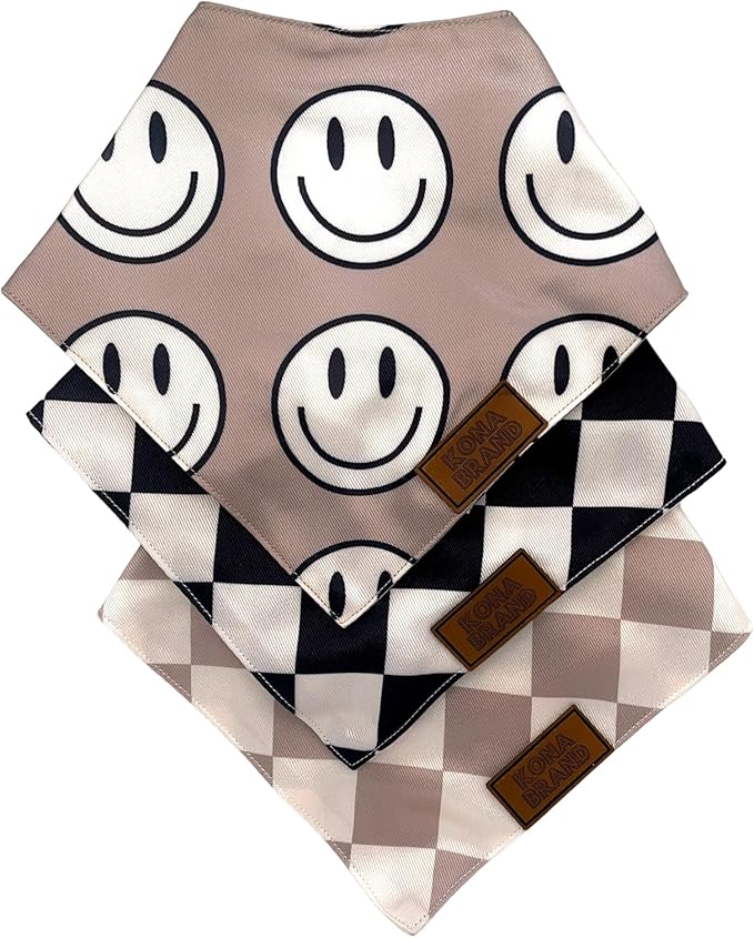 KonaBrandCo- Premium Handmade Dog Bandana | Dual Layered Silky Durable Polyester Fabric | Adjustable Fit Custom Shape- Won't Roll (Large, MURPHY)