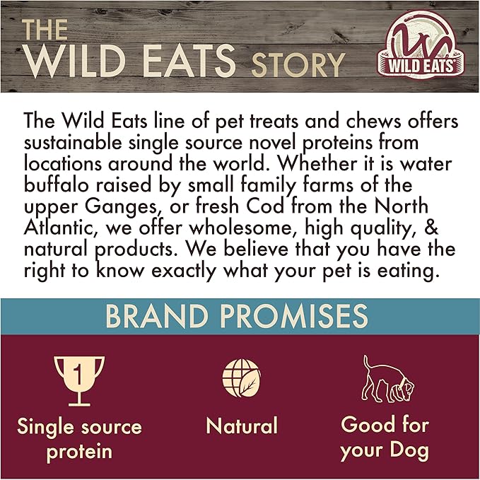 Water Buffalo All Natural Dusted Ear Dog Chews, Treats & Dog Snacks - 20 Piece Value Pack (Grain Free Treats - Great Alternative to Pig Ears, Cow Ears, Bones & Rawhides for Dogs)