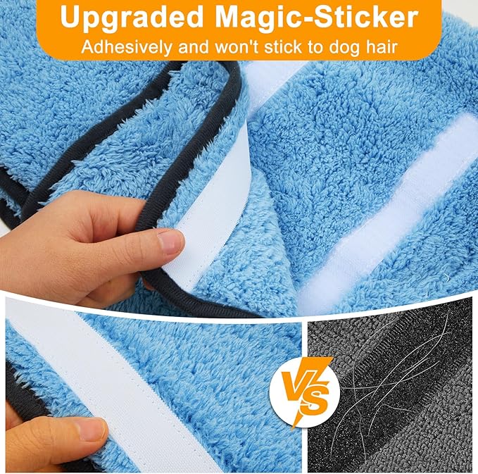 Bienbee Dog Bathrobe, Quick Drying Super Absorbent Dog Robes for After Bath, Warm Keeping Dogs Towel, Dogs Bath Supplies, Light Blue L