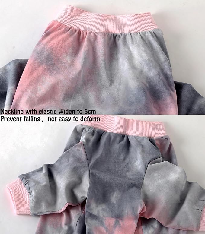 Tie Dye Dog Shirt for Large Dogs Breathable Cotton Dog Clothes Dog Pajamas Big Dogs Shirts Boy Girl L, Pink Tiedye