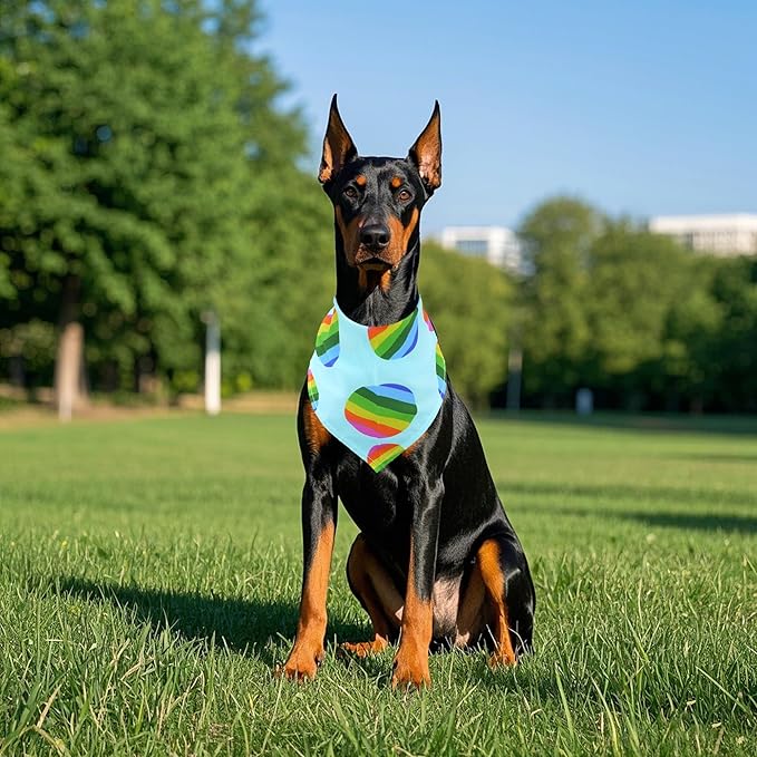 50PCS Pride Day Dog Bandanas Large Bulk for Large Extra Large XL XXL Boys Girls Adjustable Triangle Bibs Scarves Kerchief Grooming Celebration Accessories