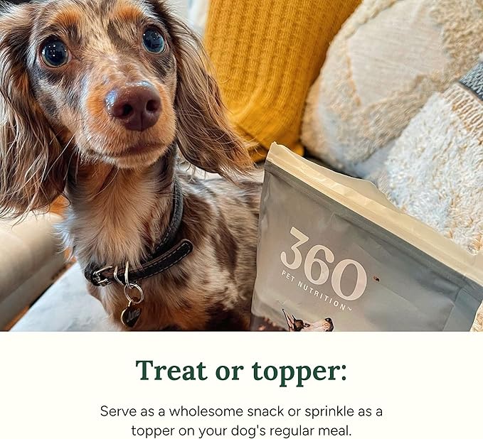 360 Pet Nutrition Freeze-Dried Raw Beef Liver Dog or Cat Treats, Single Ingredient, High Protein, Grain-Free, Made in USA, All-Natural, 4 oz (Beef Liver), Healthy, Training Snacks, Premium Quality