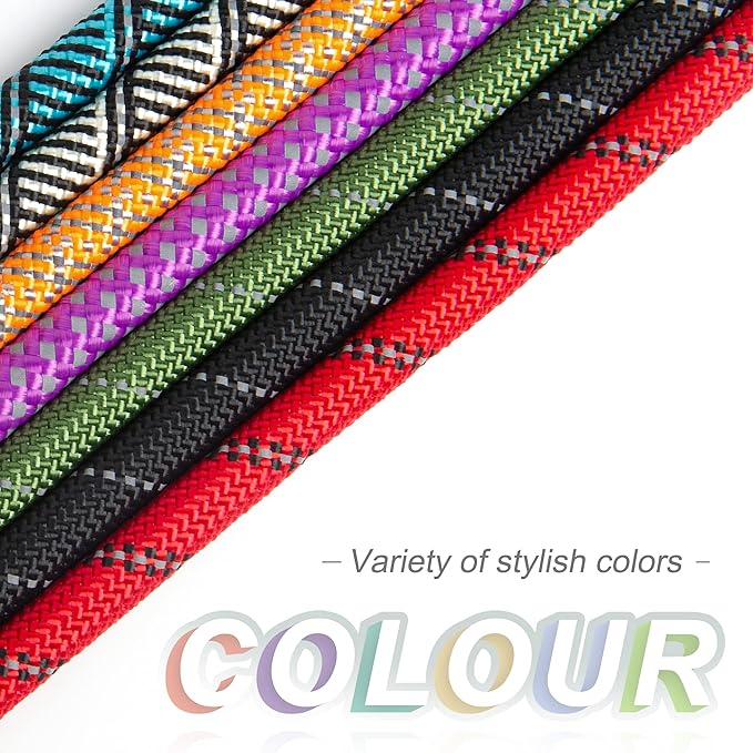 Fida Durable Slip Lead Bulk Pack of 5, Heavy Duty 1/2" x 6 FT Comfortable Strong Rope Slip Leash for Large, Medium & Small Dogs - No Pulling Pet Training Leash with Highly Reflective (Green)