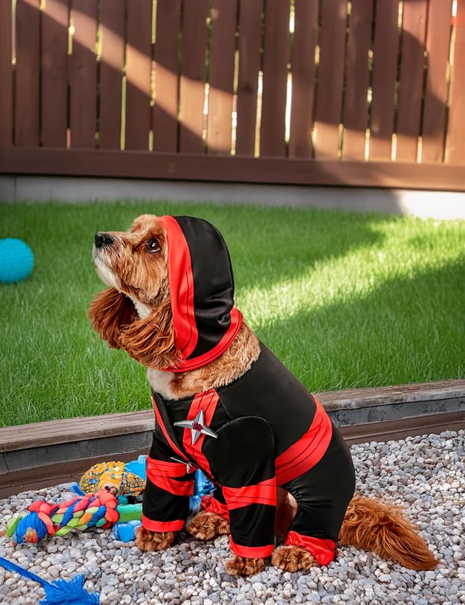 Rubies Ninja Fun and Cute Pet Costume Jumpsuit and Hood for Themed Parties and Halloween, Large