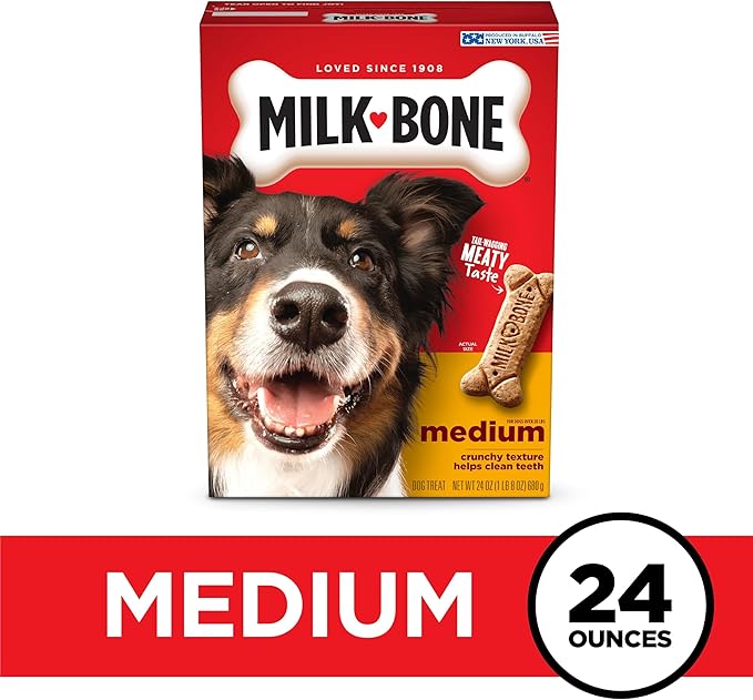 Milk-Bone Original Dog Treats Biscuits for Medium Dogs, 24 Ounces (Packaging May Vary)