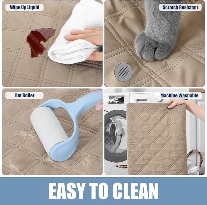 Smiry Waterproof Dog Blanket, Reversible Dog Bed Cover Pet Blanket, Soft Pet Couch Covers for Sofa Washable, Bed Couch Sofa Furniture Protector for Puppy Cat Kids (82"x102", Taupe/Beige)