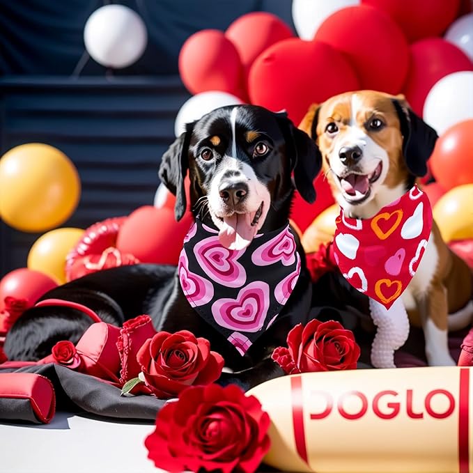 30 Pack Valentines Day Dog Bandanas Bulk for Large Dogs Breed 33 Inch XL Dog Bandanas Adjustable Dogs Scarves Party Grooming L