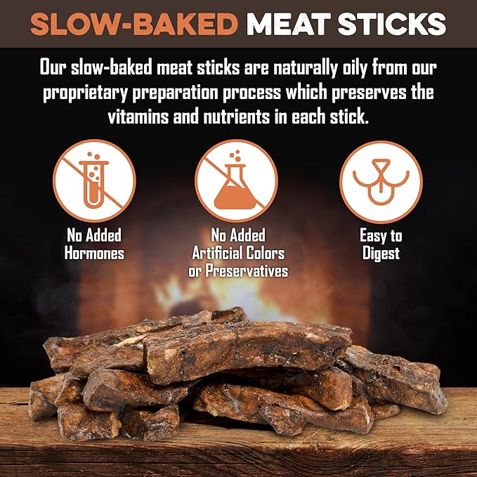BRUTUS & BARNABY Beef Meat Sticks for Dogs - Thick & Hearty Beef Liver & Lung Dog Treat Made in USA - Protein Packed, Crunchy, Healthy Dog Treats - Grain Free, Rawhide Free, No Additives