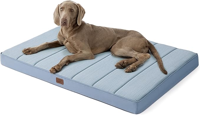Bedsure Cooling Dog Beds Large Sized Dog - Extra-Large Orthopedic Waterproof Puppy Bed with Removable Washable Cover, Egg Crate Foam Pet Mat, Suitable for Pet Up to 100 lbs