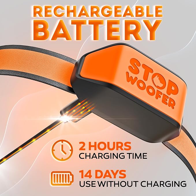 No Shock Bark Collar for Small Medium Large Dogs-Smart Chip Adjusts to Stop Barking in 1 Minute-Highly Effective Vibration and Sound Stops Barks Fast with No Pain-Safe Orange