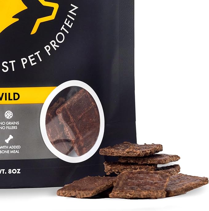 Venison Jerky Dog Training Treats, Grain Free, All Natural, No Fillers, No Artificial Preservatives - Nature's Purest Dog Treats - 8 oz Bag (2 Pack)