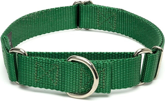 Country Brook Petz Martingale Dog Collar - Heavy-Duty Training Collar with No Buckle - Service Dog Collar for All Pups - Vibrant, Colorful Collection (Christmas Green, 5/8 Inch, Extra Small)