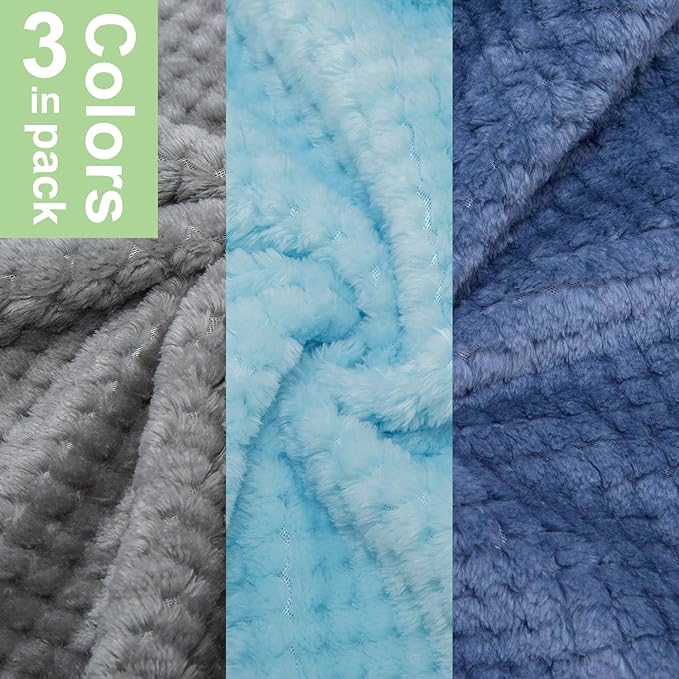 Dog Sweater, 3 Pack Dog Sweaters for Small Medium Dogs or Cat, Warm Soft Flannel Pet Clothes for Dogs Girl or Boy, Dog Shirt Coat Jacket (Medium, Grey+Navy+Sky Blue)