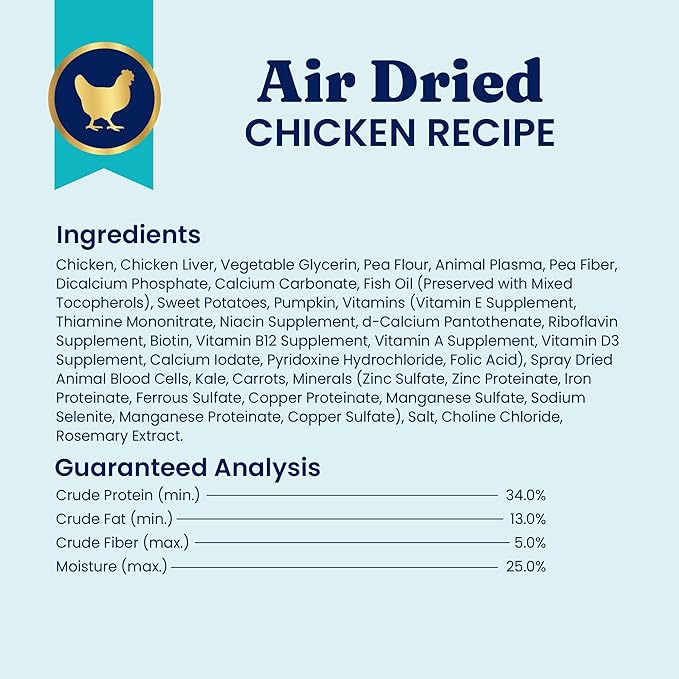 Solid Gold Air Dried Dog Food Toppers for Picky Eaters - Healthy Dog Treats Made with Real Chicken to Serve as Meal Topper or Dog Treat - Supports Muscle Growth, Immunity, and Healthy Digestion - 1 LB