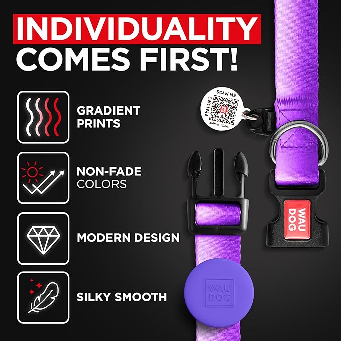 Airtag Dog Collar Nylon Dog Collar with Airtag Holder - Adjustable for Large Dogs, Small & Medium Dogs - Breakaway Puppy Collars for Large Breed Dogs - Boy & Girl Collars