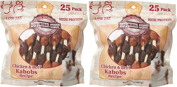 Butcher Shop Chicken and Beef Kabobs Dog Treats (2 Pack (50 Total))