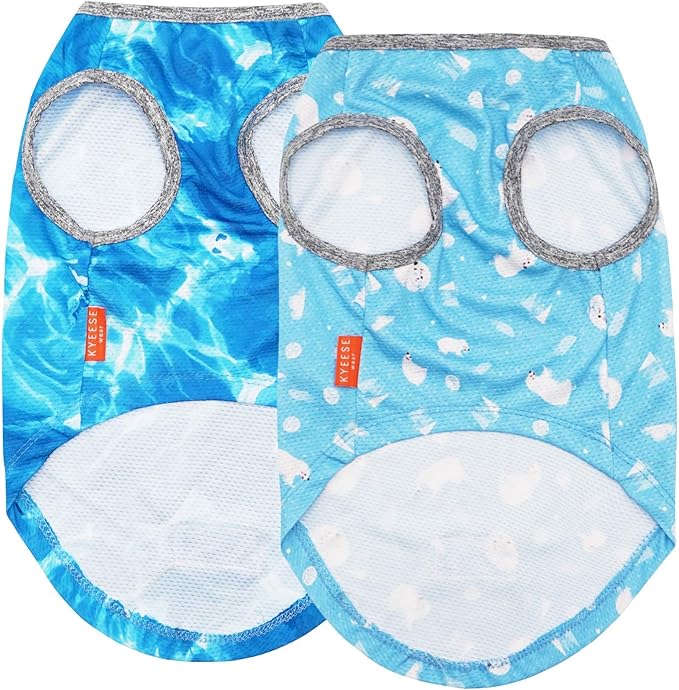 KYEESE 2 Pack Dog Cooling Shirts for Large Dogs Breathable Instant Cooling Dogs Vest for Summer Dog Clothes XXXL