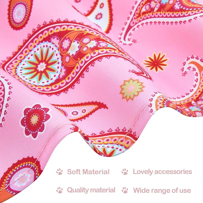 30 Pcs Paisley Bandanas for Dog Cats Polyester Print One Side Bandana Bulk for Small Middle Dogs Breed Reversible Triangle Bandana Girl Boy Grooming M