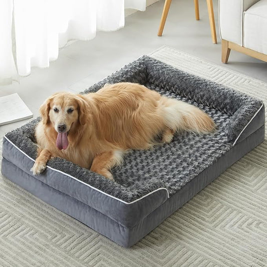 WNPETHOME Waterproof Dog Bed for Jumbo Dogs - Outline XXL Dog Bed with Washable Cover, Non-Slip Base for Sleeping
