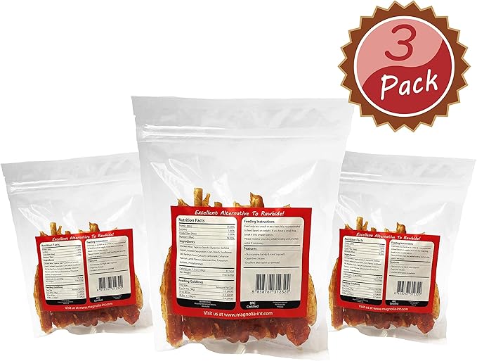 Rena's Recipe Chicken Fillet Sticks (8 Count) (7 oz) (Pack of 3) Rawhide Free Chicken Fillet Wrapped Chews with Glucosamine for Joint Health