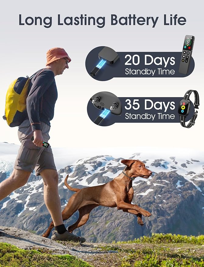Dog Training Collar with Remote, Smart Dog Shock Collar with 3 Training Modes and Training Icons, Waterproof Electric Dog Shockers for Large and Medium Dogs (8-120 LBS)