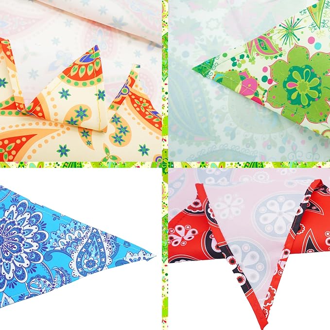 100pcs Dog Bandanas Paisley Bulk for Small Medium Breed Kerchief Triangle Bibs Scarves Pink Blue Yellow Red Girl Boy Grooming Costume