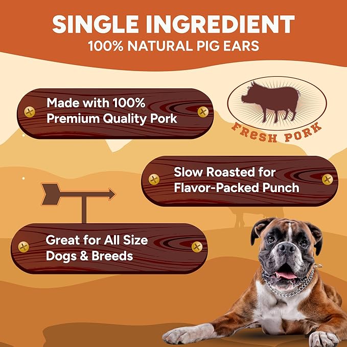 Gaines Pet Pig Ear Strips for Dogs – 1.5 lb Bag, Grass-Fed, Free-Range, High-Protein & Low-Fat Chews – Natural, Easily Digestible Treats for All Dog Breeds, Supports Dental & Oral Health
