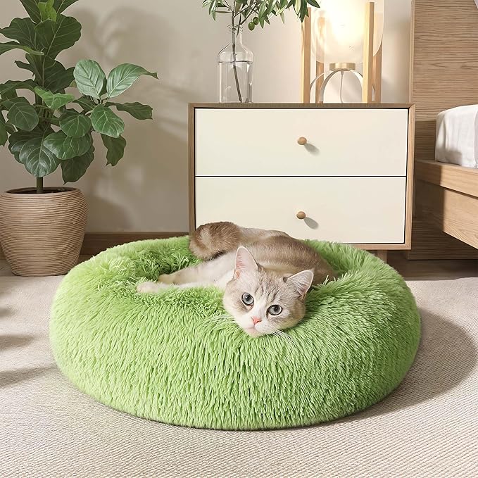 WESTERN HOME WH Calming Dog Bed & Cat Bed, Anti-Anxiety Donut Cuddler Bed, Cozy Soft Round Bed for Small Dogs and Cats